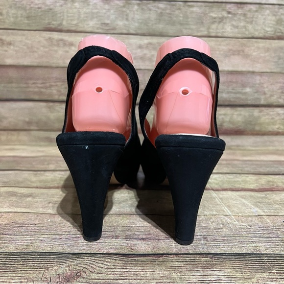 Accessoire Diffusion Black Suede Slingback Black Heels - Picture 2 of 10
